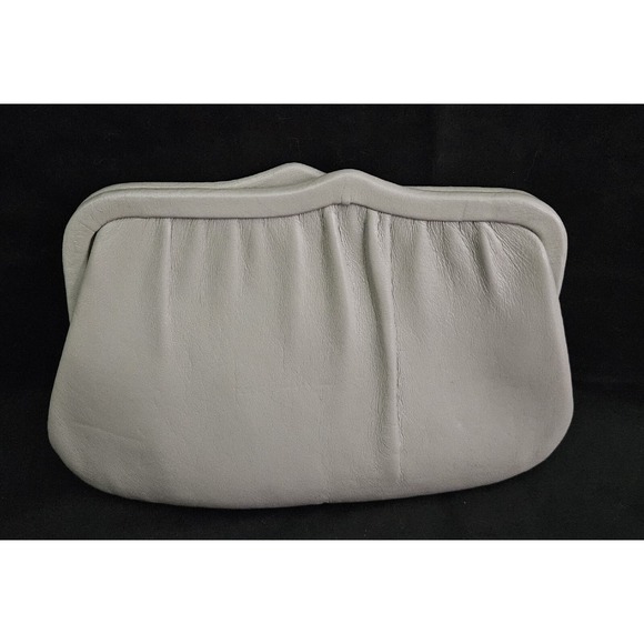 Andé Handbags - Vintage 1950s dove Gray ANDE Clutch Handbag With Gold Convertible Gold Chain